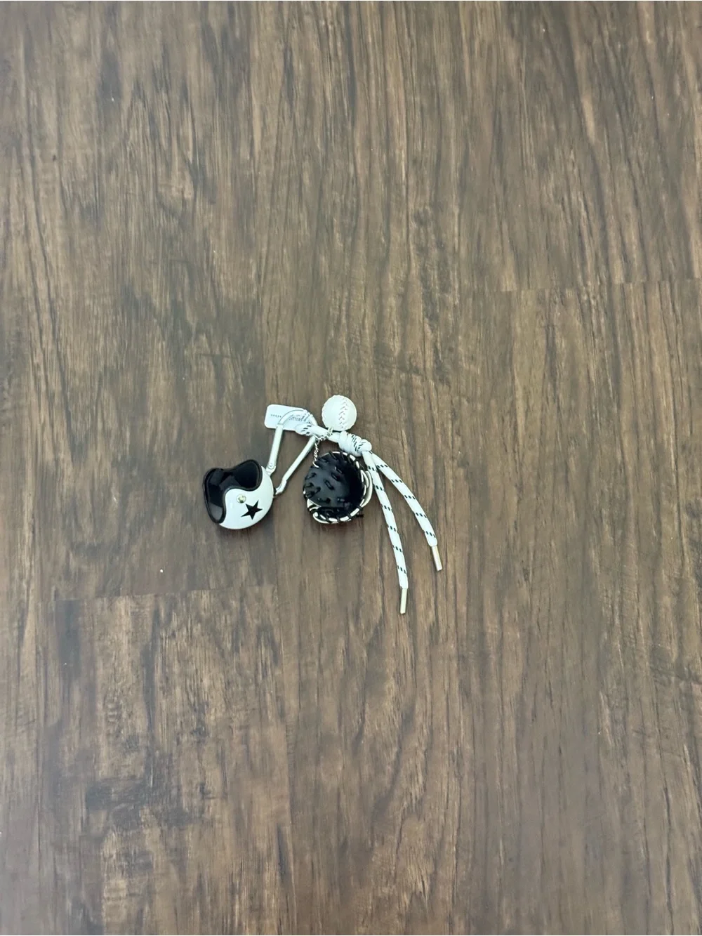 Urban Outfitters Black & White Sports Charm Keychain